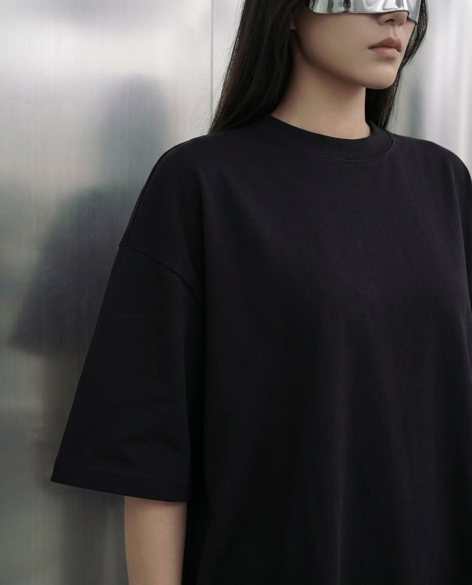 Black Round TEE